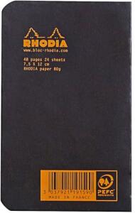 Rhodia Heft 7,5x12 kar 48 Bl sw