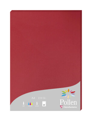 Clairefontaine Papier A4 Pollen 210g kirschrot 25B