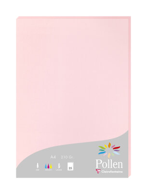 Clairefontaine Papier A4 Pollen 210g rosa 25Bl