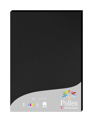 Clairefontaine Papier A4 Pollen 210g Schwarz 25Bl