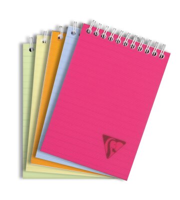 Clairefontaine Spiralbuch Linicolor A6 kar 80Bl sort