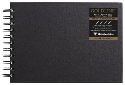 Clairefontaine Skizzenb Goldline A5 Q weiss 64Bl