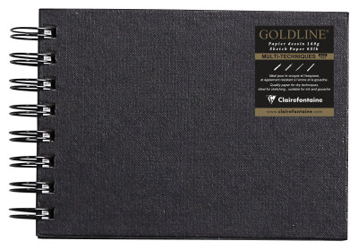 Clairefontaine Skizzenb Goldline A6 Q weiss 64Bl