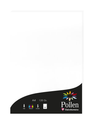 Clairefontaine Papier A4 Pollen 120g weiss 50Bl