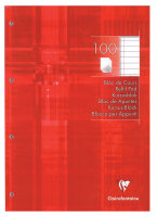 Clairefontaine Kursusblock A4 lin m Rd 4-fach gel 100Bl
