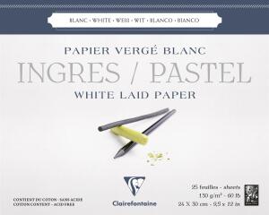 Clairefontaine Ingres 24x30 Block weiss 130g 25Bl