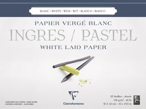 Clairefontaine Ingres 30x40 Block weiss 130g 25Bl