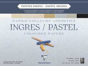 Clairefontaine Ingres 30x40 Block 130g Sort 25Bl