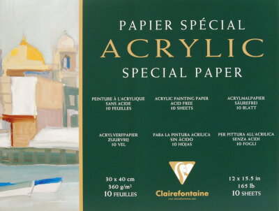 Clairefontaine Acrylblock 30x40 360g 10 Bl