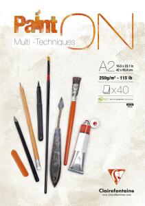 Clairefontaine PaintOn weiss A2 250g 40Bl