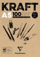 Clairefontaine Block geleimt Kraft braun A5 100Bl 90g
