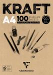 Clairefontaine Block geleimt Kraft braun A4 100Bl 90g
