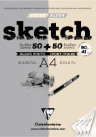 Clairefontaine Skizzenblock Sketch A4 90g we/elf 100Bl