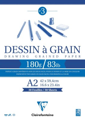 Clairefontaine Zeichenblock A2 verleimt 180g 30Bl
