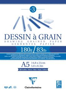 Clairefontaine Zeichenblock A5 verleimt 180g 30Bl
