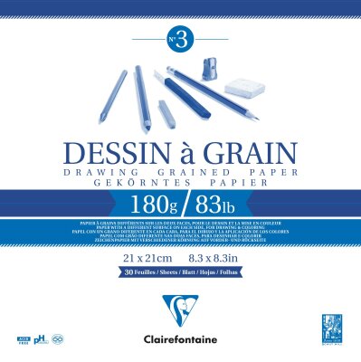 Clairefontaine Zeichenblock 21x21 180g 30Bl