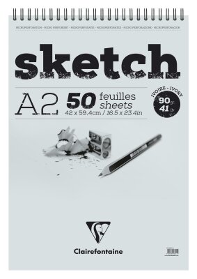Clairefontaine Skizzenblock A2 90g elfenbein 50Bl