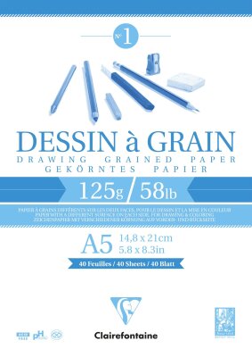 Clairefontaine Zeichenblock kopfgel A5 125g 40Bl