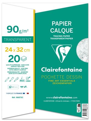 Clairefontaine Kalkpapier 90/95g  24x32 20Bl