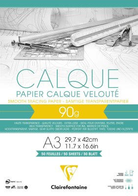 Clairefontaine Block Kalkpapier A3 90/95g 50Bl