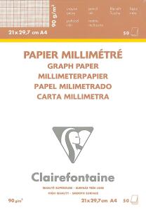 Clairefontaine Milimeterpapier A4 weiss 90g 50Bl