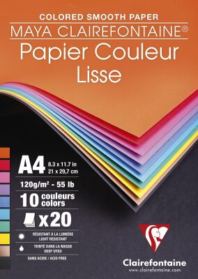 Clairefontaine Zeichenblock Maya A4 120g 20Bl