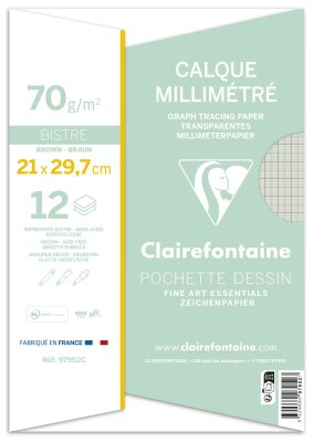 Clairefontaine Kalkp Milimeter A4  70/75g 12Bl