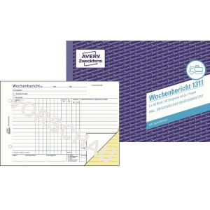 Zweckform 1311 Wochenbericht, DIN A5 quer, vorgelocht, 2 x 50 Blatt, weiß, gelb