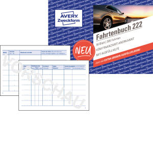 Avery Zweckform Fahrtenbuch 222 DIN A6 quer PKW blau 56 Bl.