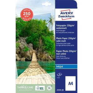 Zweckform 2559-20 20Bl Inkjet Fotopapier A4 250g matt