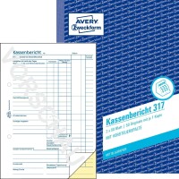 Zweckform 317 Kassenbericht, DIN A5, vorgelocht, 2 x 50...