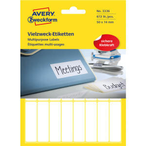 Zweckform 3336 Universal-Etiketten, 50 x 14 mm, 28 Blatt/672 Etiketten, weiß