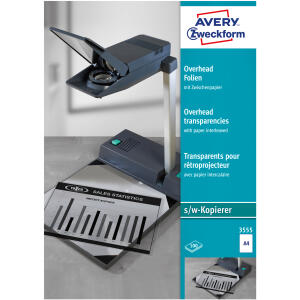 Zweckform 3555 Overhead-Folien - A4, unbeschichtet, Stärke 0,10 mm, 100 Blatt
