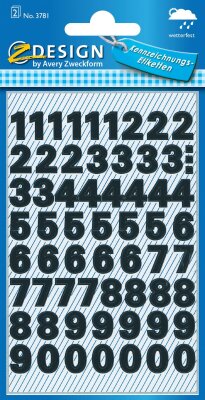 Zweckform 3781 Zahlen-Etiketten - 0-9, 9,5 mm, schwarz, selbstklebend, wetterfest, 120 Etiketten