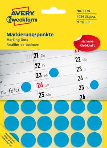 Zweckform 3375 1056St Haftetikett D.18mm blau