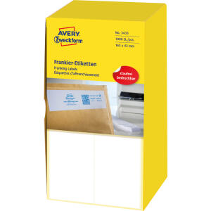 Zweckform 3433 Frankier-Etiketten - doppelt, 163 x 43 mm, 1.000 Etiketten