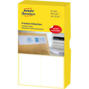 Zweckform 3440 Frankier-Etiketten - doppelt, 163 x 43 mm, 500 Stück