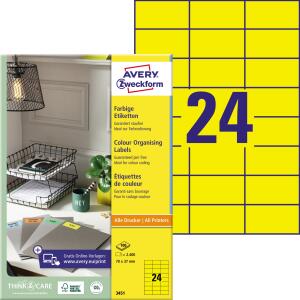 Zweckform Universaletikett 70x37 gelb 3451 2400ST