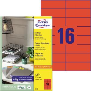 Zweckform Universaletikett 105x37 rot 3452 1600ST