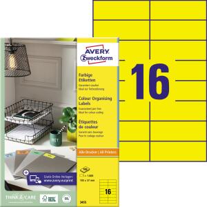 Zweckform Universaletikett 105x37 gelb 3455 1600ST