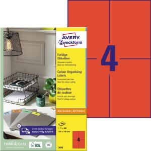 Zweckform Universaletikett 105x148 rot 3456 400ST