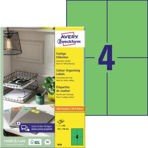 Zweckform 3458 400St Universaletikett 105x148 grün