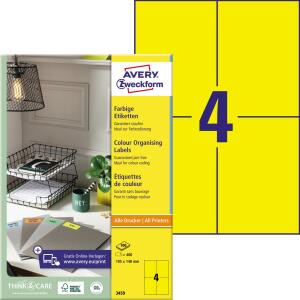 Zweckform Universaletikett 105x148 gelb 3459 400ST