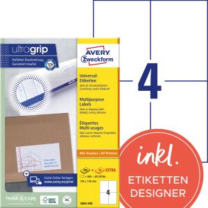 Zweckform 3483-200 Universal-Etiketten ultragrip - 105 x 148 mm, weiß, 880 Etiketten, permanent