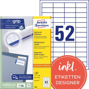 Zweckform 3650 5200St Universaletikett 48x21mm ws