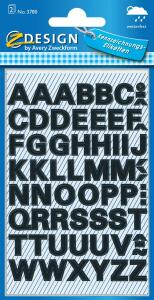 Zweckform 3780 Buchstaben-Etiketten A-Z, 9,5 mm, schwarz,104 Etiketten