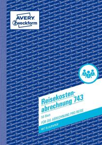 Zweckform 743 Reisekostenabrechnung, DIN A5, für Abrechnung pro Reise, 50 Blatt, weiß