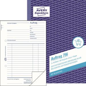 Zweckform 756 Auftrag, DIN A5, selbstdurchschreibend, 2 x 50 Blatt, weiß