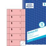 Zweckform 831 Bonbuch, Kompaktblock, mit Kellner-Nr., 2 x 50 Blatt, rosa