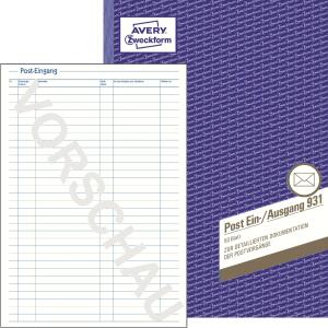 Zweckform 931 Post-Ein-/Ausgangsbuch - A4, beidseitig bedruckt, 50 Blatt, weiß